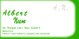 albert nun business card